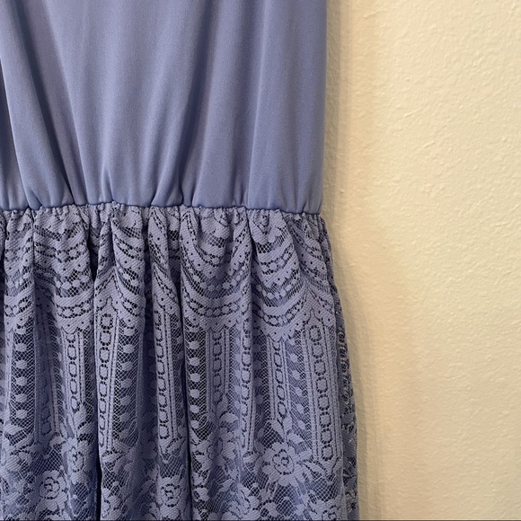 Pastel Indigo Blue Boho Crochet Maxi Dress - Picture 3 of 5